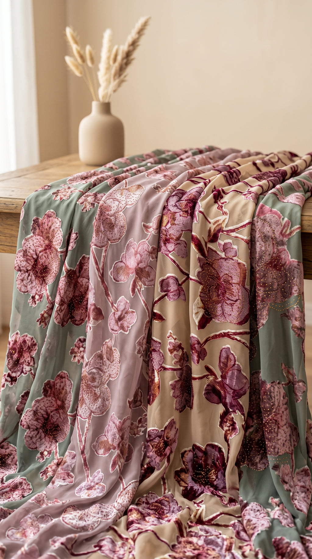 Silk Velvet Tlija Fabric Tlija Mobra Printed by Yard For Caftans, Takchitas Bridal & Traditional Fashion