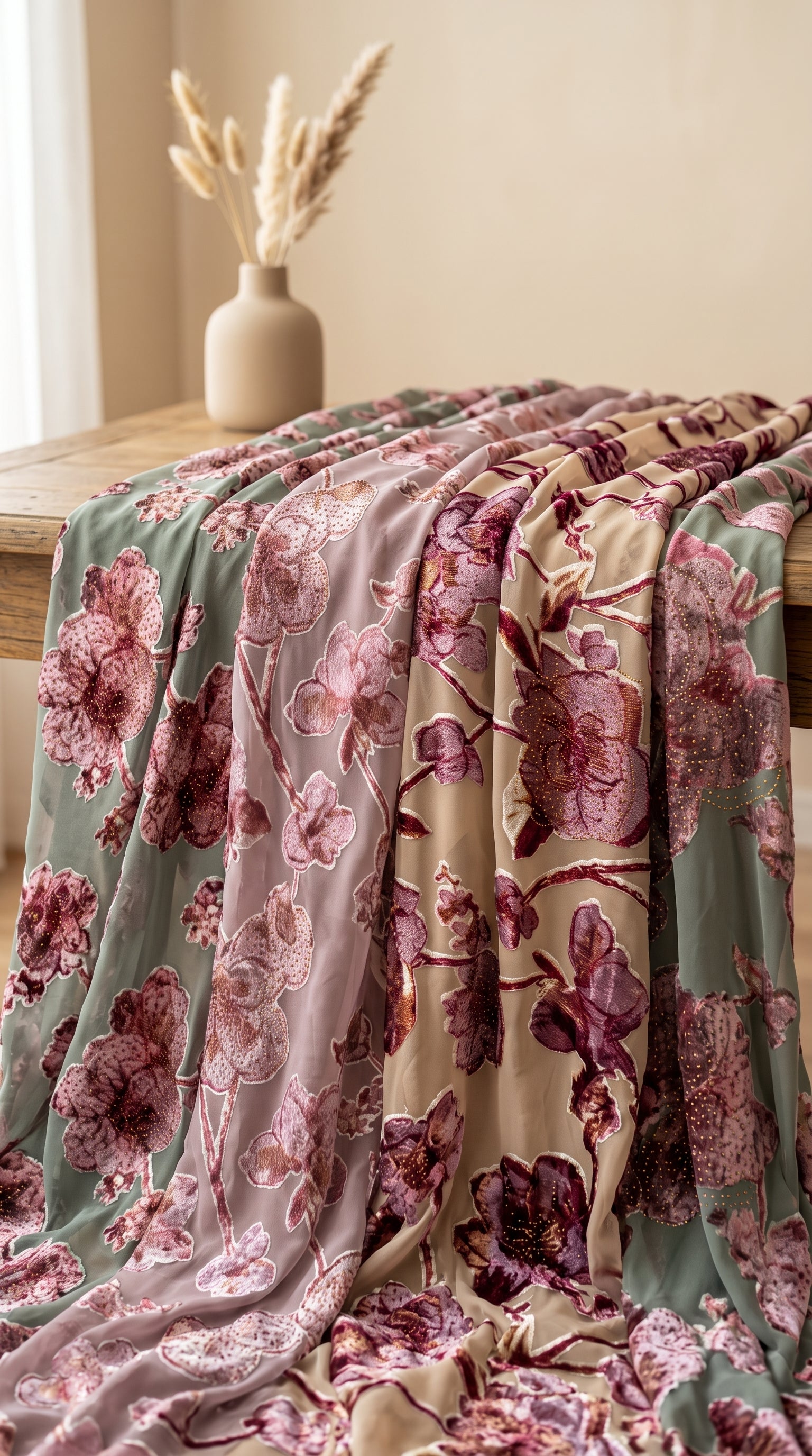Silk Velvet Tlija Fabric Tlija Mobra Printed by Yard For Caftans, Takchitas Bridal & Traditional Fashion