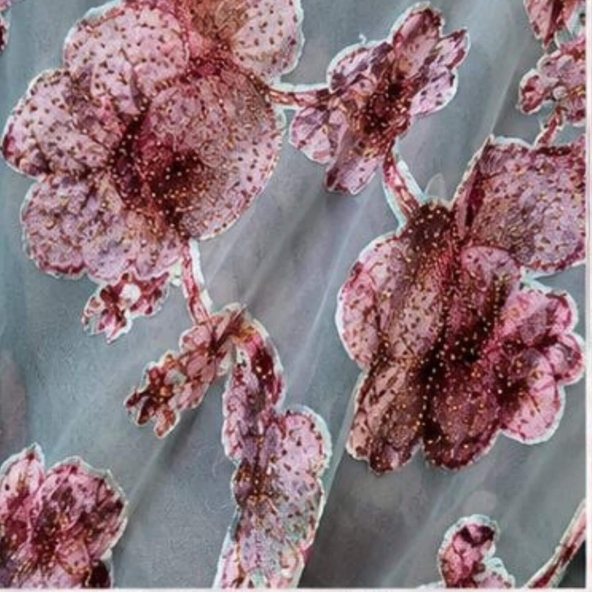 Silk Velvet Tlija Fabric Tlija Mobra Printed by Yard For Caftans, Takchitas Bridal & Traditional Fashion